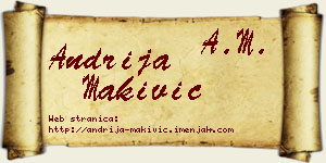 Andrija Makivić vizit kartica